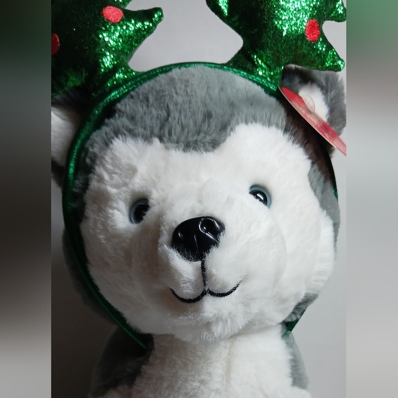 Plush Husky with Removable Tree Headband FAO Schwarz - Picture 5 of 5